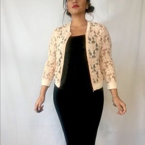 Blush Lace Bomber